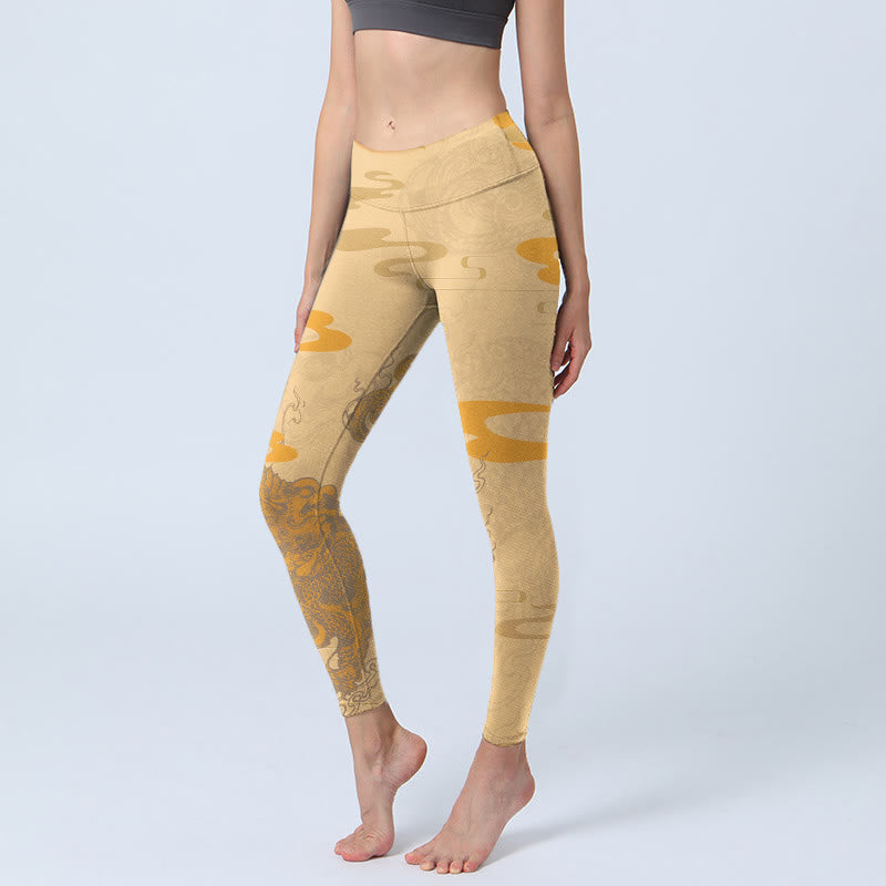 Leggings de yoga para mujer con diseño de nubes y Buddha Stones PiXiu - Vara de oro - US18,UK/AU22,EU50 (4XL) - image 1