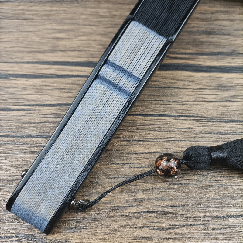 Abanico plegable de bambú de mano con diseño retro de Buddha Stones