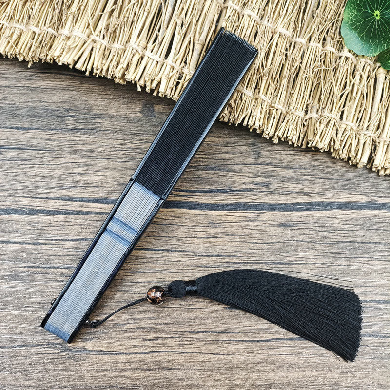 Abanico plegable de bambú de mano con diseño retro de Buddha Stones