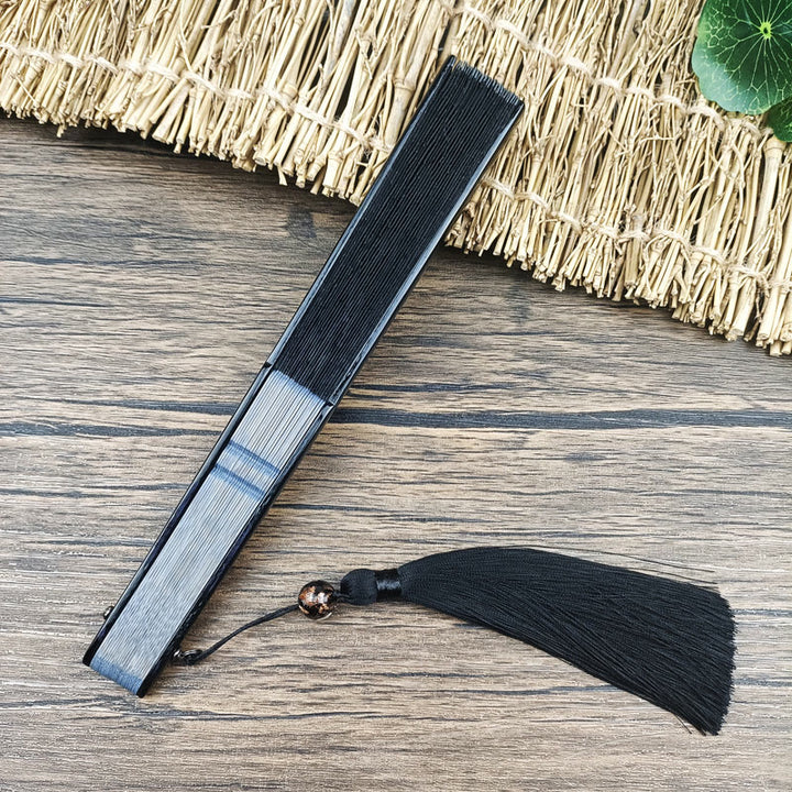 Abanico plegable de bambú de mano con diseño retro de Buddha Stones