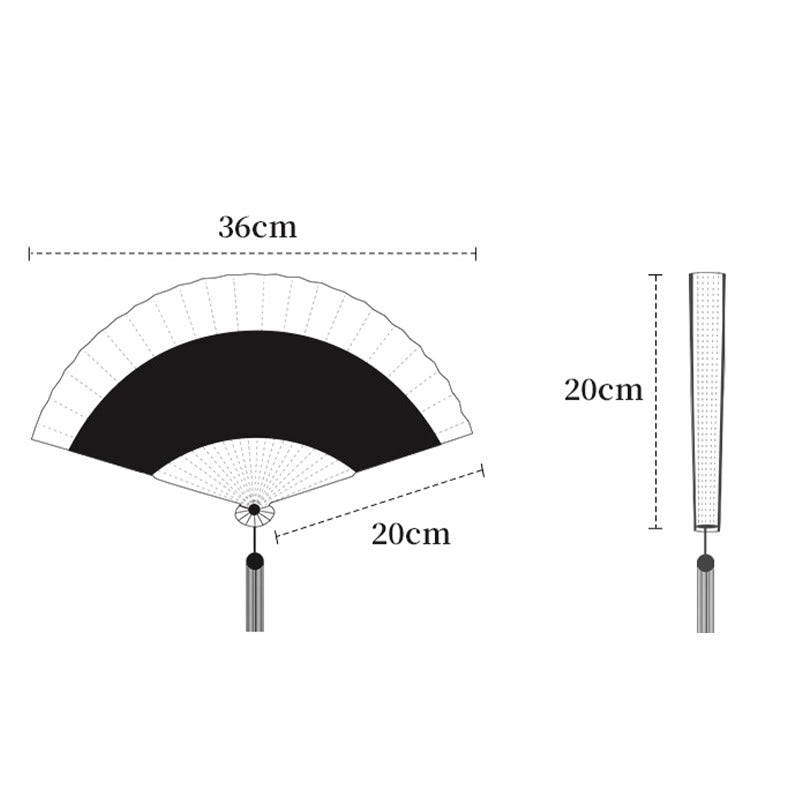 Abanico plegable de bambú con grabado hueco retro de Buddha Stones