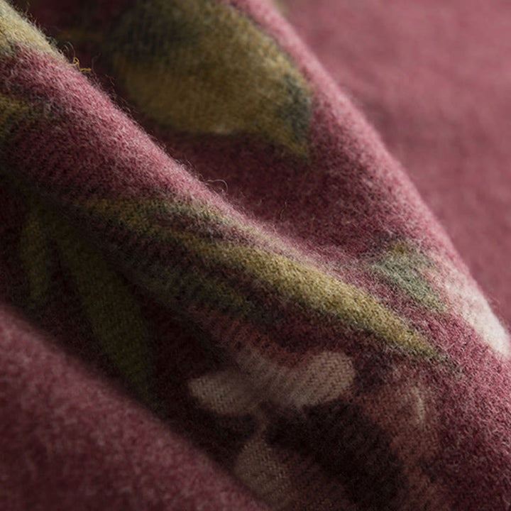 Chal tibetano con Buddha Stones, rosa de jardín, bufanda de viaje acogedora para otoño e invierno