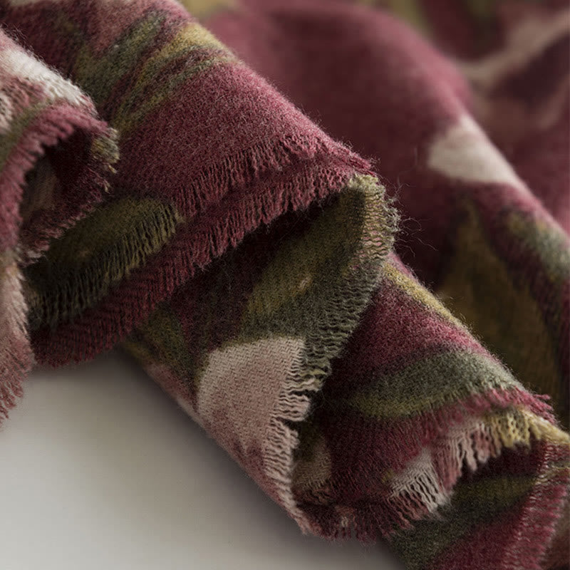 Chal tibetano con Buddha Stones, rosa de jardín, bufanda de viaje acogedora para otoño e invierno