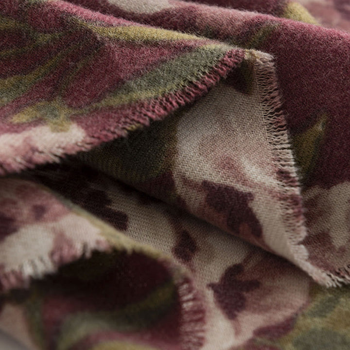 Chal tibetano con Buddha Stones, rosa de jardín, bufanda de viaje acogedora para otoño e invierno