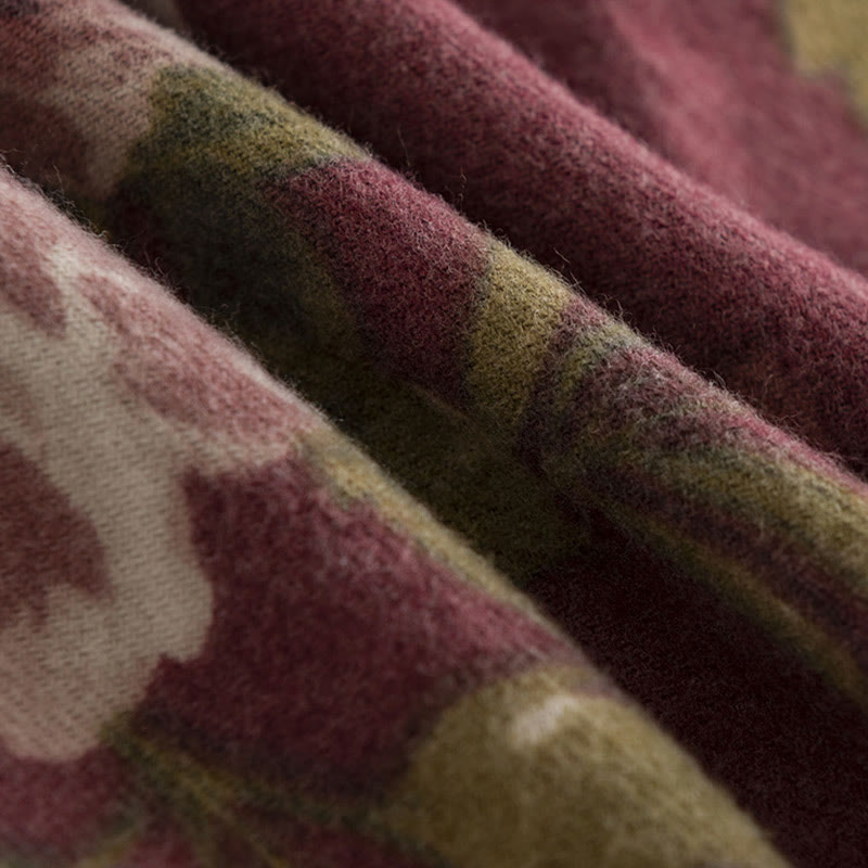 Chal tibetano con Buddha Stones, rosa de jardín, bufanda de viaje acogedora para otoño e invierno