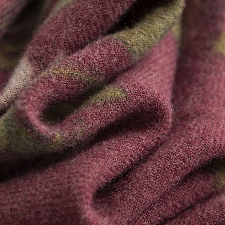 Chal tibetano con Buddha Stones, rosa de jardín, bufanda de viaje acogedora para otoño e invierno