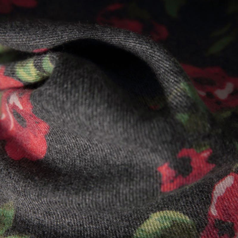 Chal de jardín con flores de rosas tibetanas y Buddha Stones, bufanda acogedora para otoño e invierno