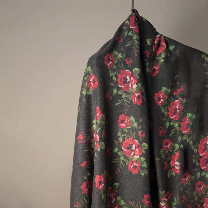 Chal de jardín con flores de rosas tibetanas y Buddha Stones, bufanda acogedora para otoño e invierno