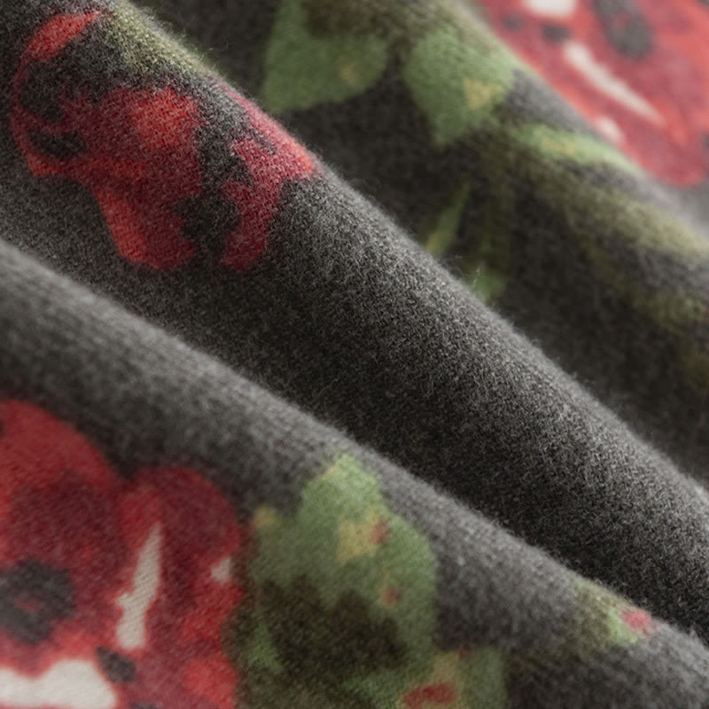 Chal de jardín con flores de rosas tibetanas y Buddha Stones, bufanda acogedora para otoño e invierno