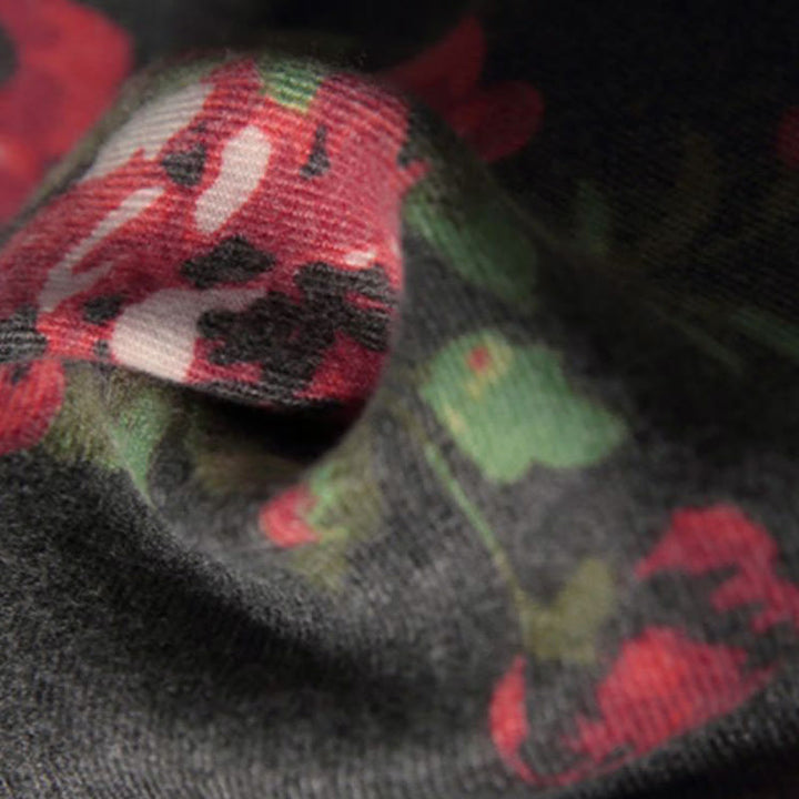 Chal de jardín con flores de rosas tibetanas y Buddha Stones, bufanda acogedora para otoño e invierno