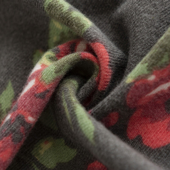 Chal de jardín con flores de rosas tibetanas y Buddha Stones, bufanda acogedora para otoño e invierno