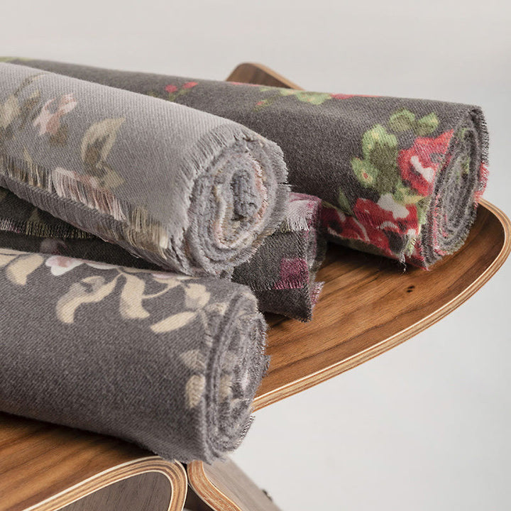 Chal de jardín con flores de rosas tibetanas y Buddha Stones, bufanda acogedora para otoño e invierno