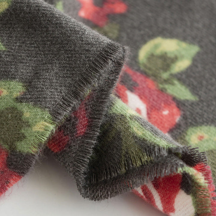 Chal de jardín con flores de rosas tibetanas y Buddha Stones, bufanda acogedora para otoño e invierno