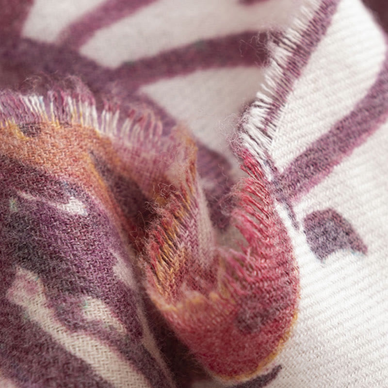 Chal con estampado de flores coloridas y dulces tibetanas con Buddha Stones para otoño e invierno, bufanda suave