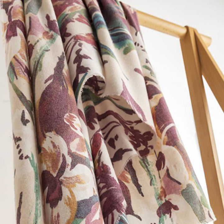 Chal con estampado de flores coloridas y dulces tibetanas con Buddha Stones para otoño e invierno, bufanda suave