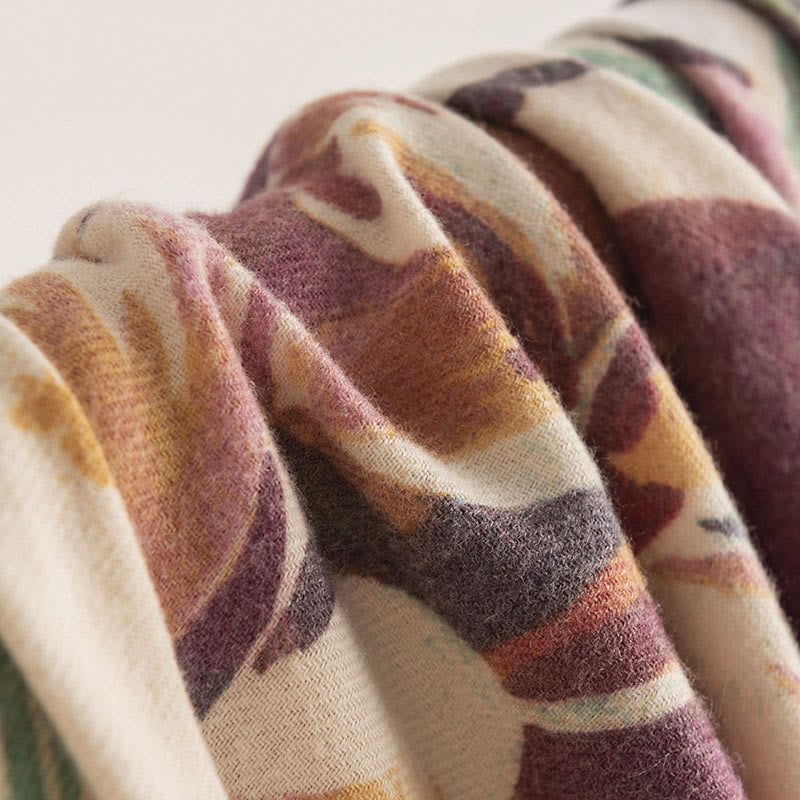 Chal con estampado de flores coloridas y dulces tibetanas con Buddha Stones para otoño e invierno, bufanda suave