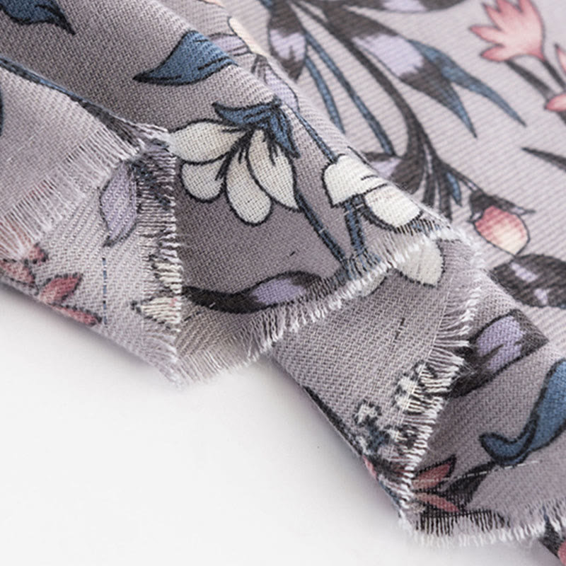 Chal tibetano con Buddha Stones, estampado retro de camelia japonesa en flor, bufanda suave y cálida para otoño e invierno