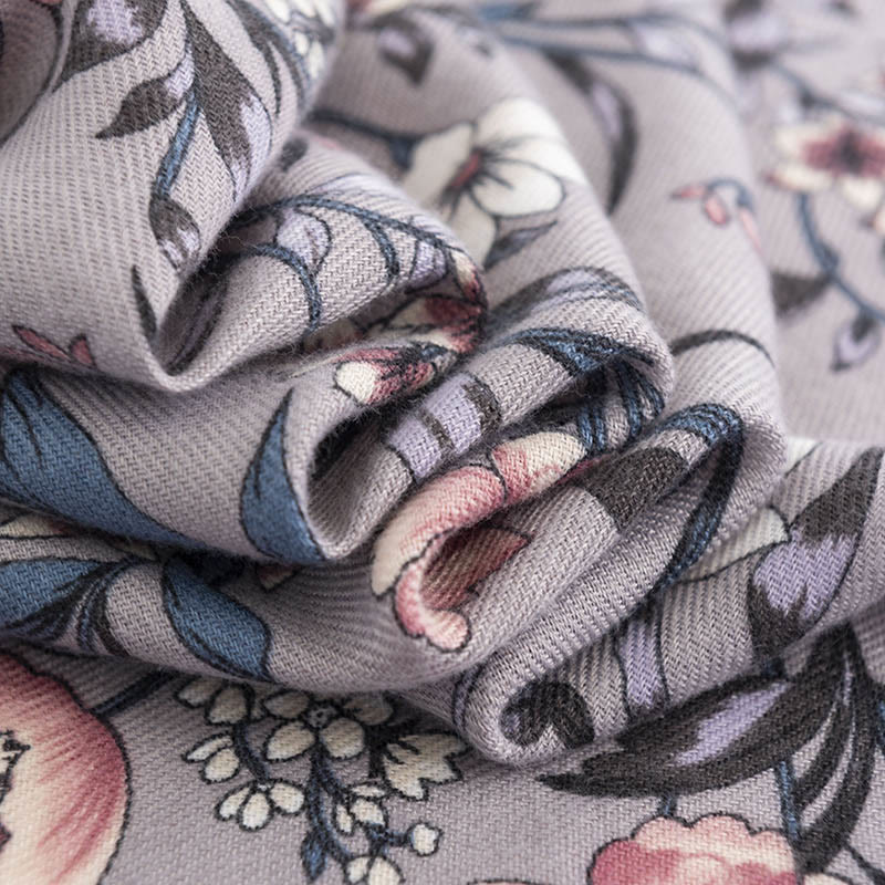 Chal tibetano con Buddha Stones, estampado retro de camelia japonesa en flor, bufanda suave y cálida para otoño e invierno