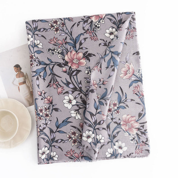 Chal tibetano con Buddha Stones, estampado retro de camelia japonesa en flor, bufanda suave y cálida para otoño e invierno