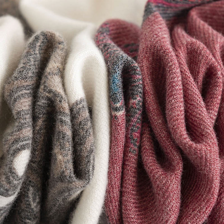 Chal con estampados de cachemira tibetano y Buddha Stones para otoño e invierno, suave y cálido