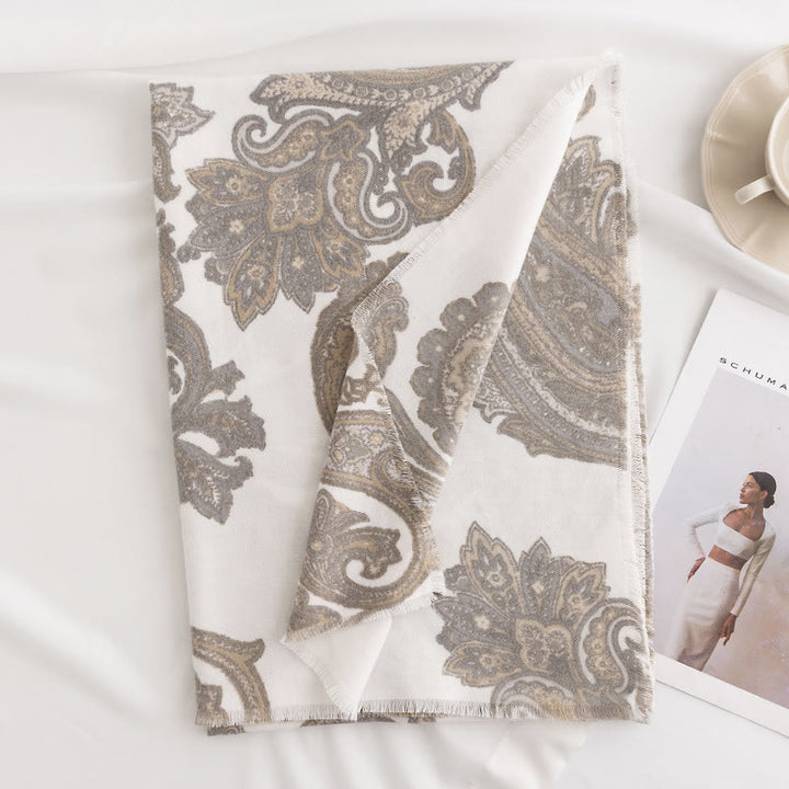 Chal con estampados de cachemira tibetano y Buddha Stones para otoño e invierno, suave y cálido