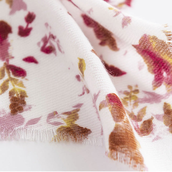 Chal con estampado de hojas caídas y flores tibetanas con Buddha Stones para otoño e invierno, bufanda cálida y acogedora para viajes