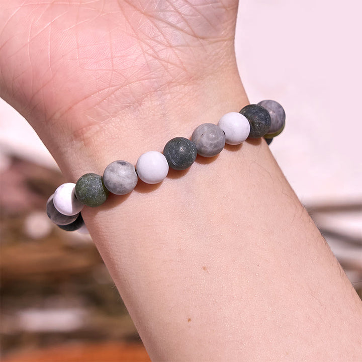 Pulsera de equilibrio de conexión a tierra de la serie de colores neutros con Buddha Stones que conducen de regreso a la Tierra