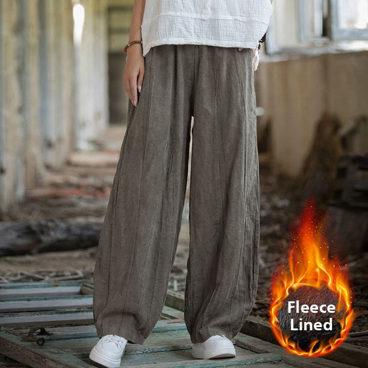 Buddha Stones Retro Tie Dye Harem Pantalones Casual Mujer Yoga Pantalones Con Bolsillos - Caqui oscuro (versión con forro polar) - US6, UK/AU10, EU38 (L)  - image 62