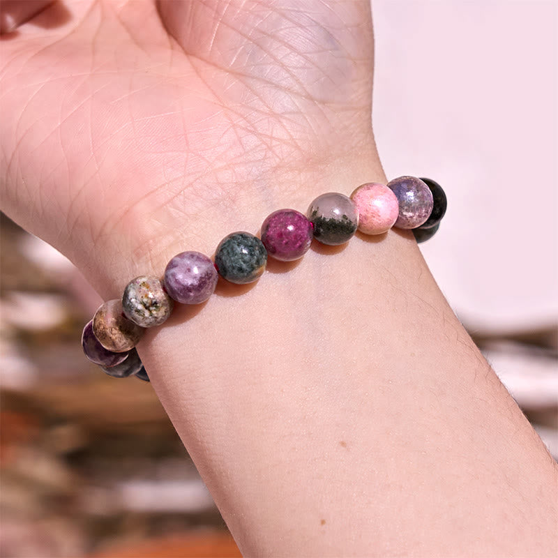 Pulsera de tranquilidad y amor con Buddha Stones que restauran la calma en colores fríos