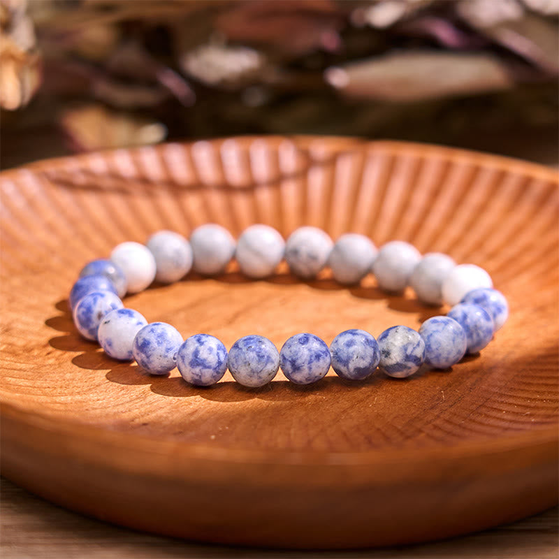 Pulsera de tranquilidad y amor con Buddha Stones que restauran la calma en colores fríos