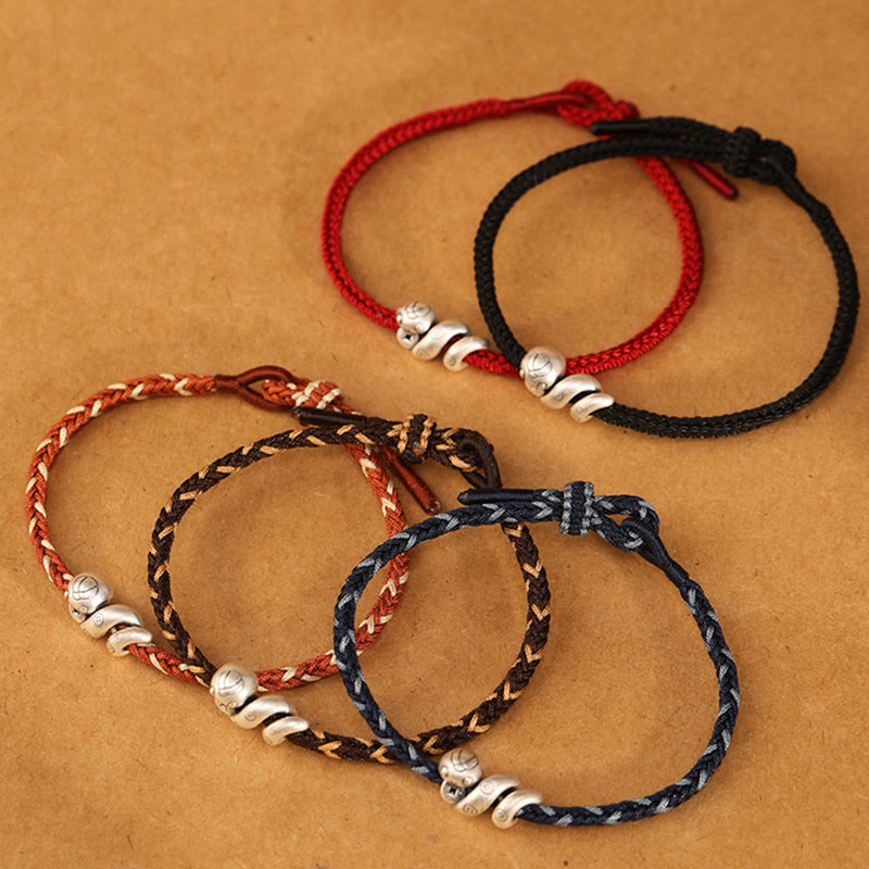 Pulsera trenzada de protección con monedas de cobre del año de la serpiente en plata de ley 999 con Buddha Stones - image 19