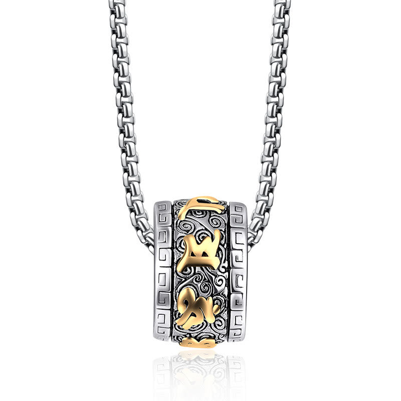 Collar con colgante de paz de acero y titanio con Buddha Stones y Om Mani Padme Hum tibetano - image 6