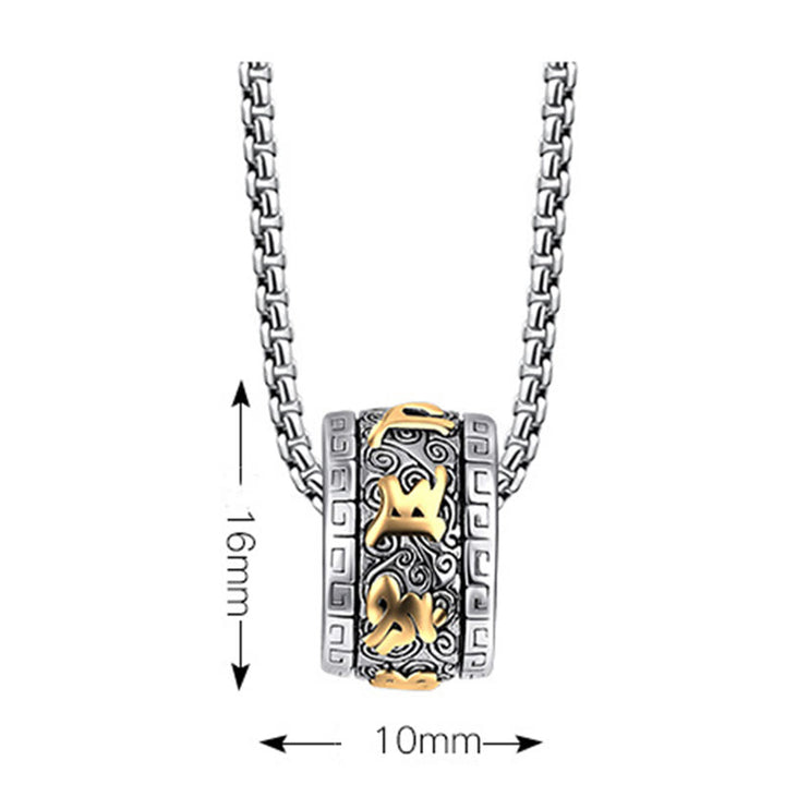 Collar con colgante de paz de acero y titanio con Buddha Stones y Om Mani Padme Hum tibetano - image 5