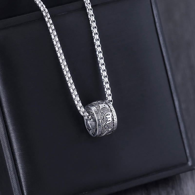 Collar con colgante de paz de acero y titanio con Buddha Stones y Om Mani Padme Hum tibetano - image 9