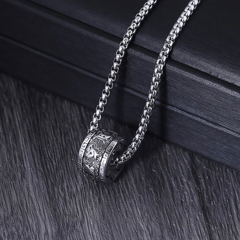 Collar con colgante de paz de acero y titanio con Buddha Stones y Om Mani Padme Hum tibetano - image 10