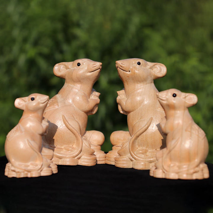 Estatua de madera de durazno con el símbolo Fu del zodiaco chino del año de la serpiente y Buddha Stones para decoración del hogar - image 5