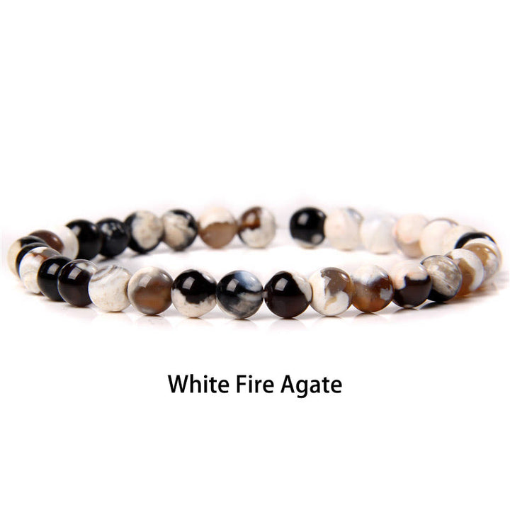 Pulsera protectora con cuentas de ojo de tigre rojo y Buddha Stones de 6 mm y cristales de varias piedras con purpurina negra