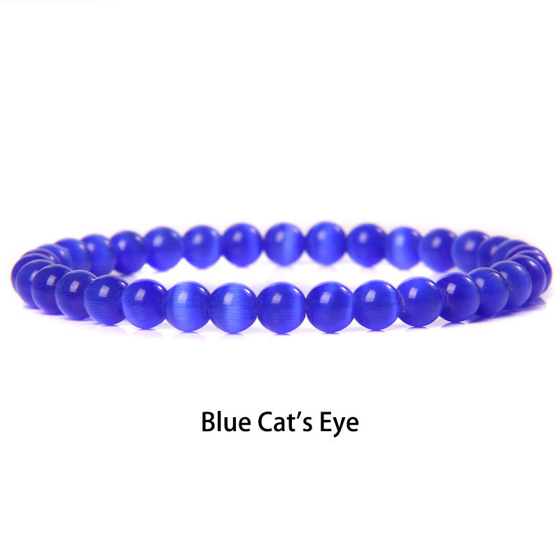 Pulsera protectora con cuentas de ojo de tigre rojo y Buddha Stones de 6 mm y cristales de varias piedras con purpurina negra