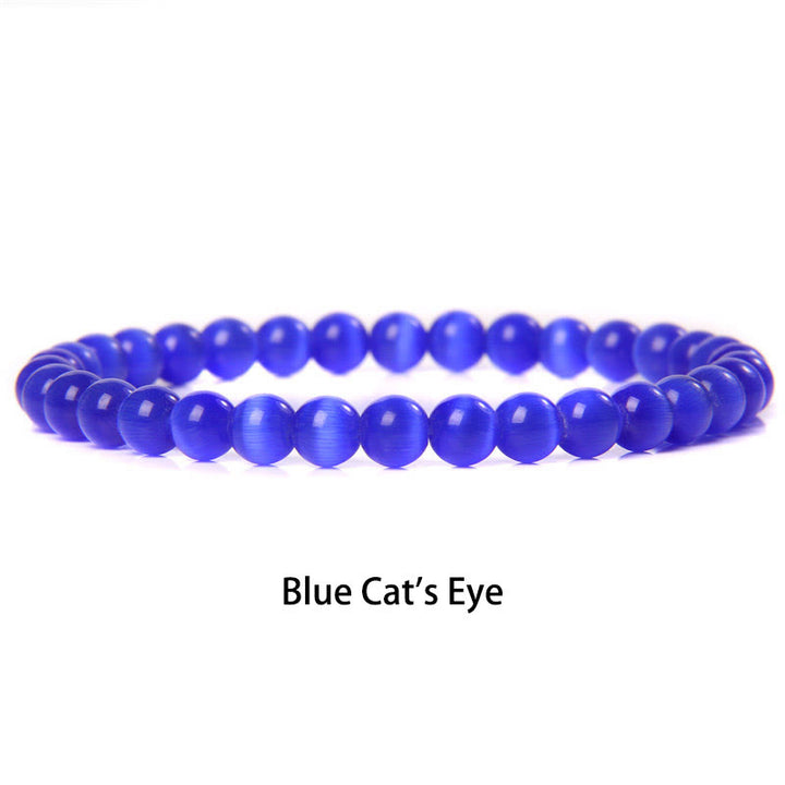 Pulsera protectora con cuentas de ojo de tigre rojo y Buddha Stones de 6 mm y cristales de varias piedras con purpurina negra