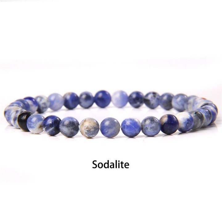 Pulsera protectora con cuentas de ojo de tigre rojo y Buddha Stones de 6 mm y cristales de varias piedras con purpurina negra