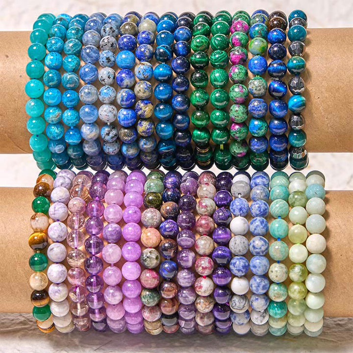 Pulsera de tranquilidad y amor con Buddha Stones que restauran la calma en colores fríos