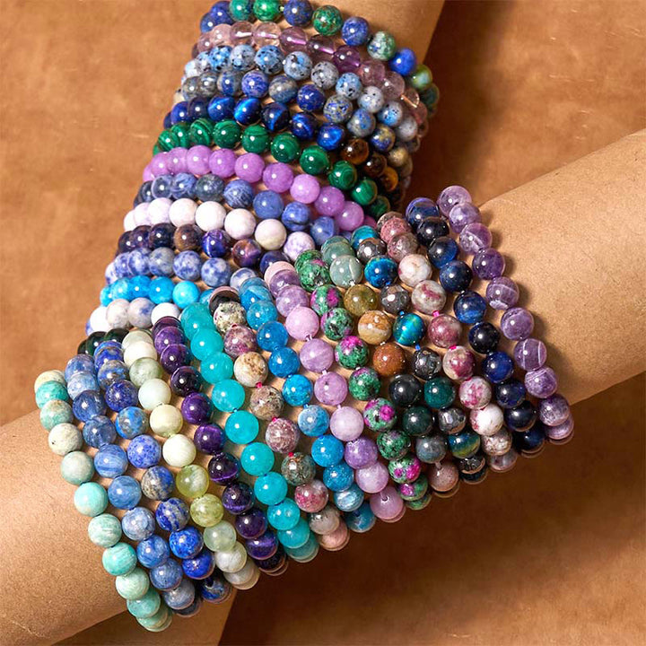 Pulsera de tranquilidad y amor con Buddha Stones que restauran la calma en colores fríos