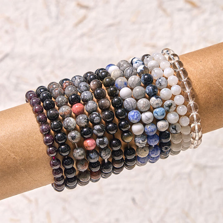 Pulsera de equilibrio de conexión a tierra de la serie de colores neutros con Buddha Stones que conducen de regreso a la Tierra