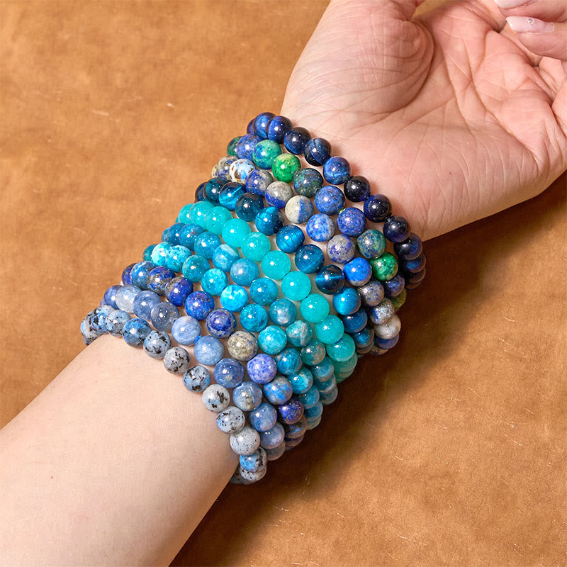 Pulsera de tranquilidad y calma de la serie azul Let The Past Go de Buddha Stones