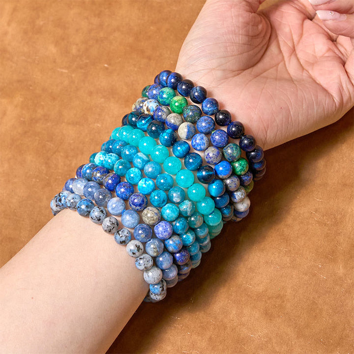 Pulsera de tranquilidad y calma de la serie azul Let The Past Go de Buddha Stones
