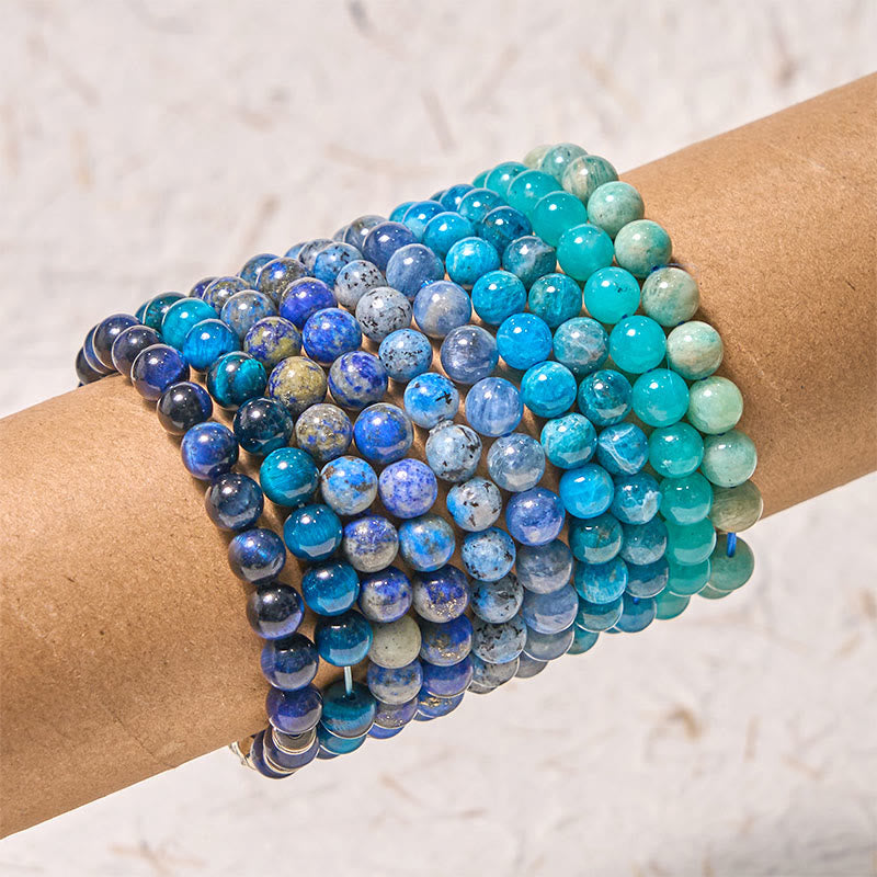Pulsera de tranquilidad y calma de la serie azul Let The Past Go de Buddha Stones