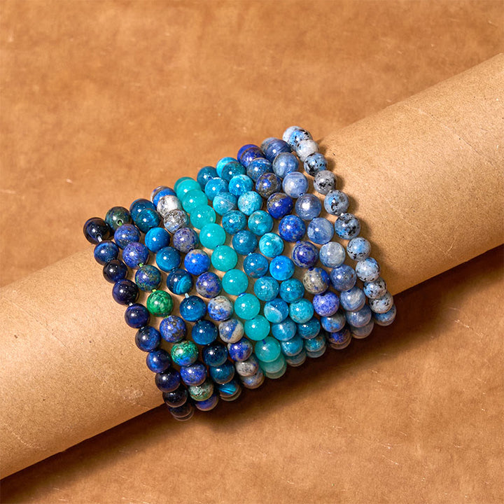 Pulsera de tranquilidad y calma de la serie azul Let The Past Go de Buddha Stones