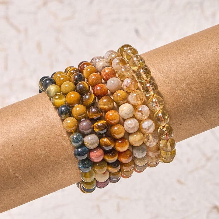 Pulsera positiva de felicidad de la serie amarilla con Buddha Stones que aumentan la confianza