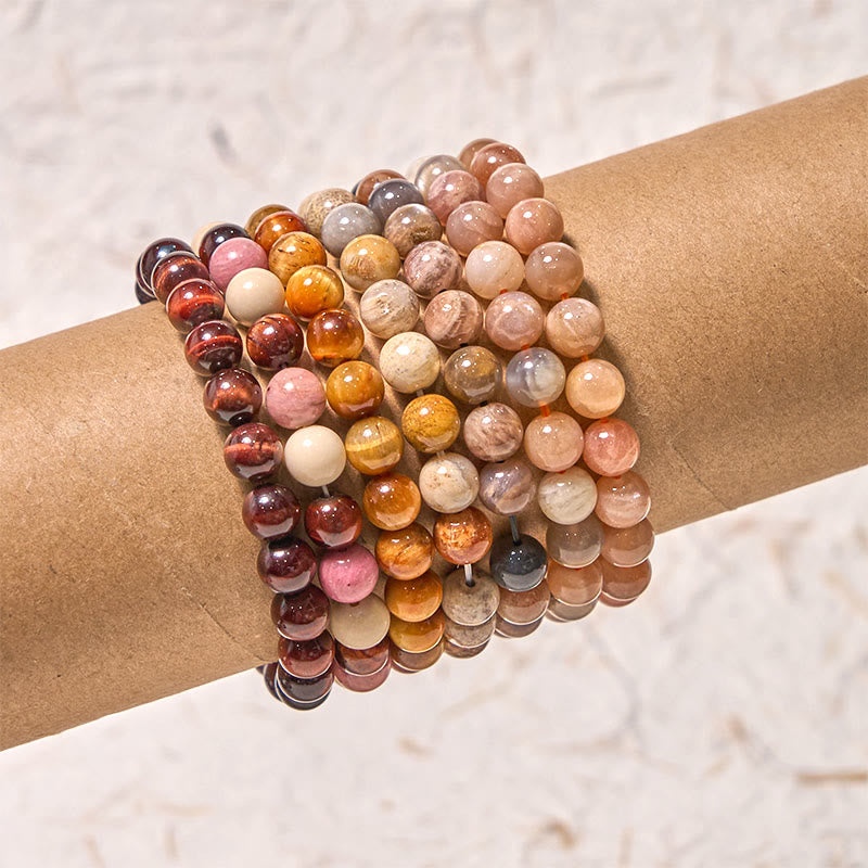 Pulsera Pasión Coraje Serie Naranja Rojo Buddha Stones Inspiran Creatividad