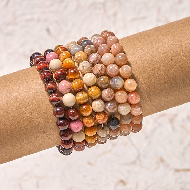 Pulsera Pasión Coraje Serie Naranja Rojo Buddha Stones Inspiran Creatividad